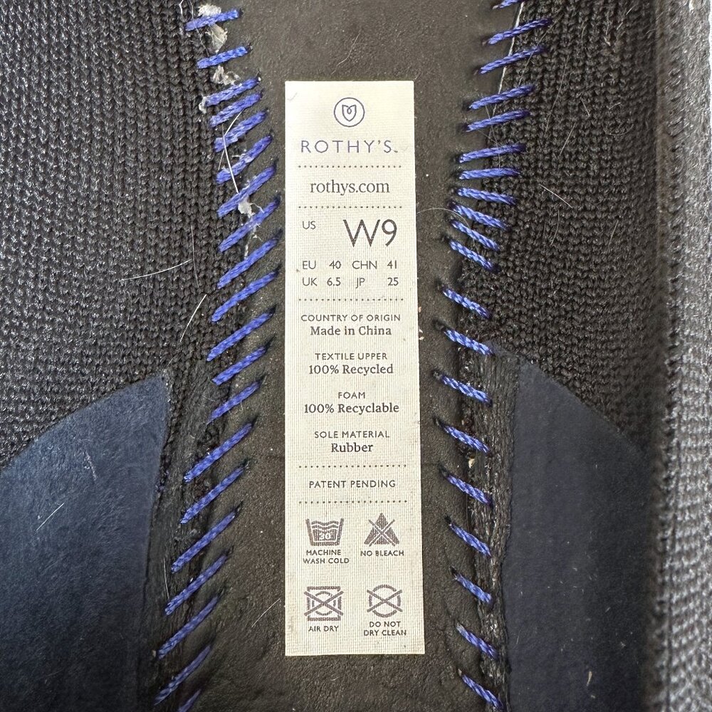 Rothy's Rounded Toe Classic Flat in Black, Size 9 - Picture 10 of 13